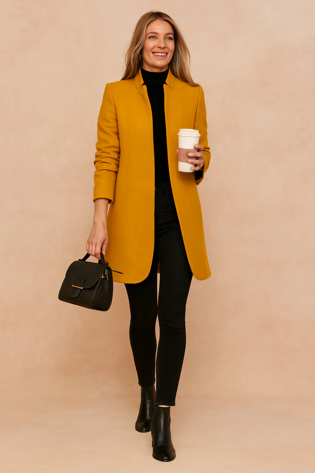 Minimalist Straight-Cut Longline Wool Winter Coat - Image 6