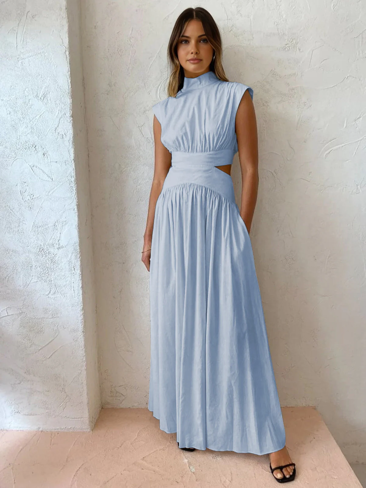 Elegant Sleeveless Formal Occasion Maxi Dress - Image 4