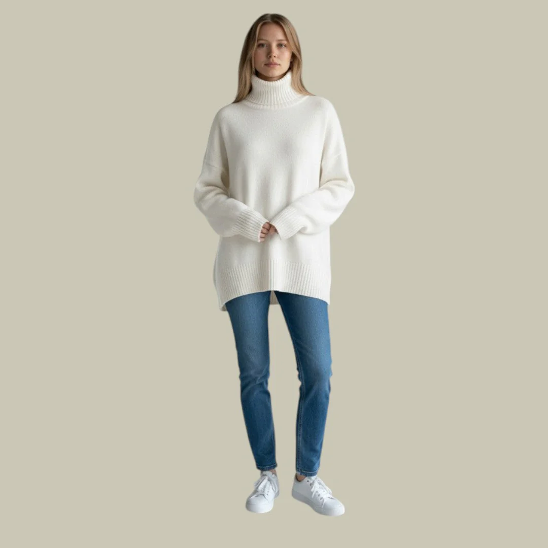 Modern Relaxed Fit Turtleneck Sweater for Women - Image 2