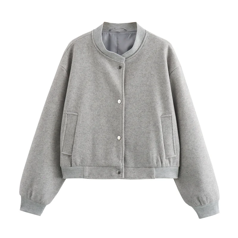 Women's Light Cropped Bomber Jacket - Image 11