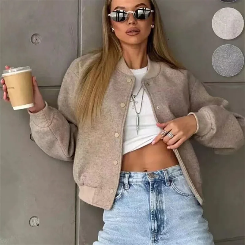 Women's Light Cropped Bomber Jacket - Image 2