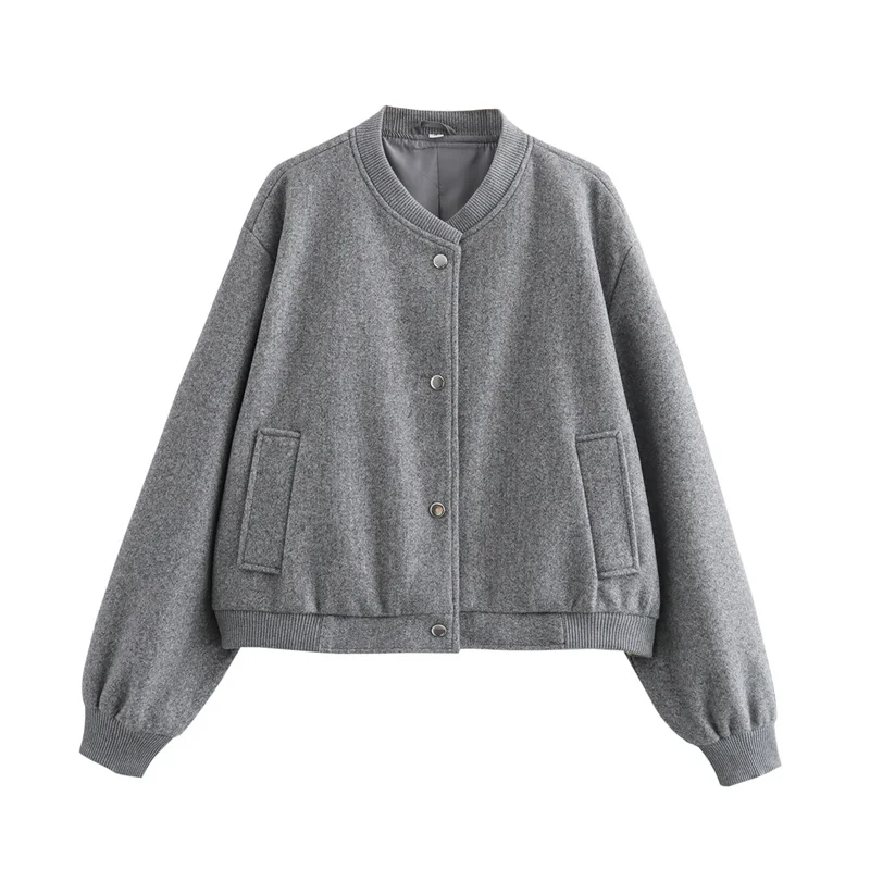 Women's Light Cropped Bomber Jacket - Image 7