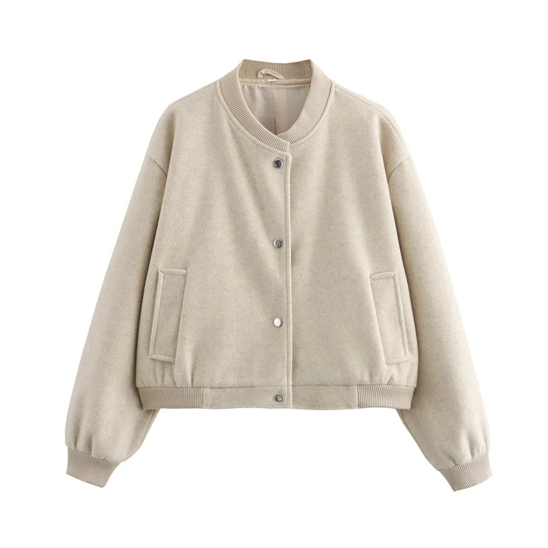 Women's Light Cropped Bomber Jacket - Image 8