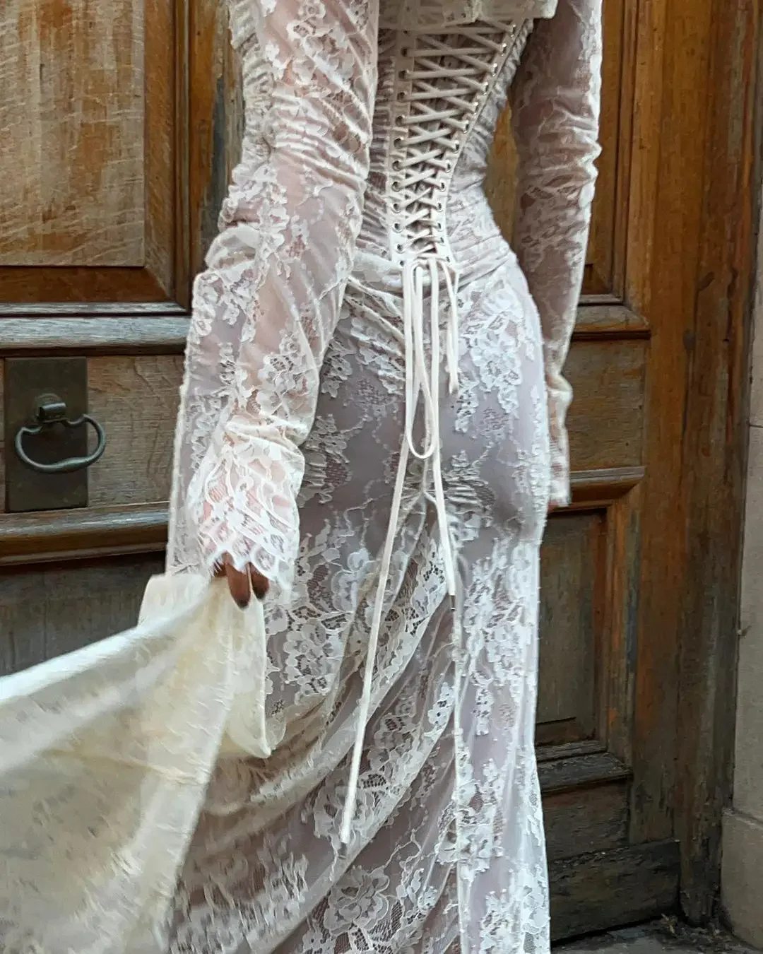 Livilla Long Lace Wedding Guest Maxi Dress - Image 7