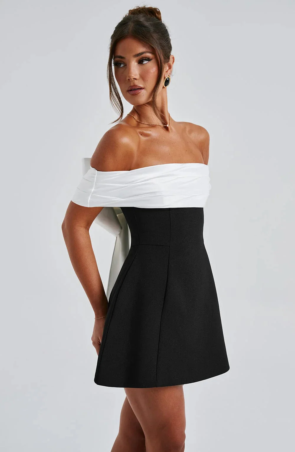 Noir Bloom Evening Party Mini Dress - Image 5