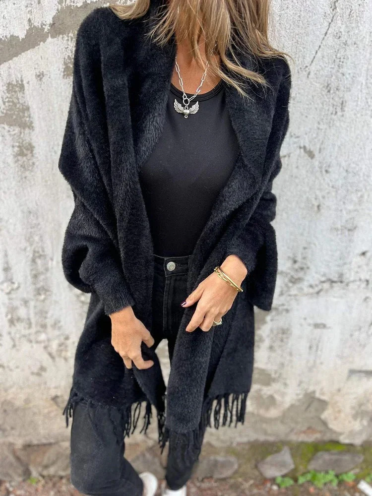 Women's long warm knit cardigan - Image 2