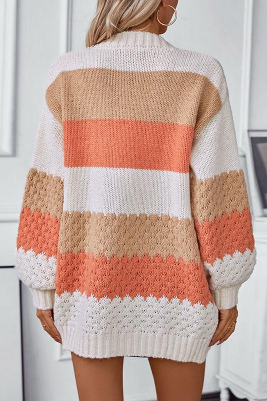 Oversized Knit Cardigan - Slouchy Open Front Knit Sweater - Image 6