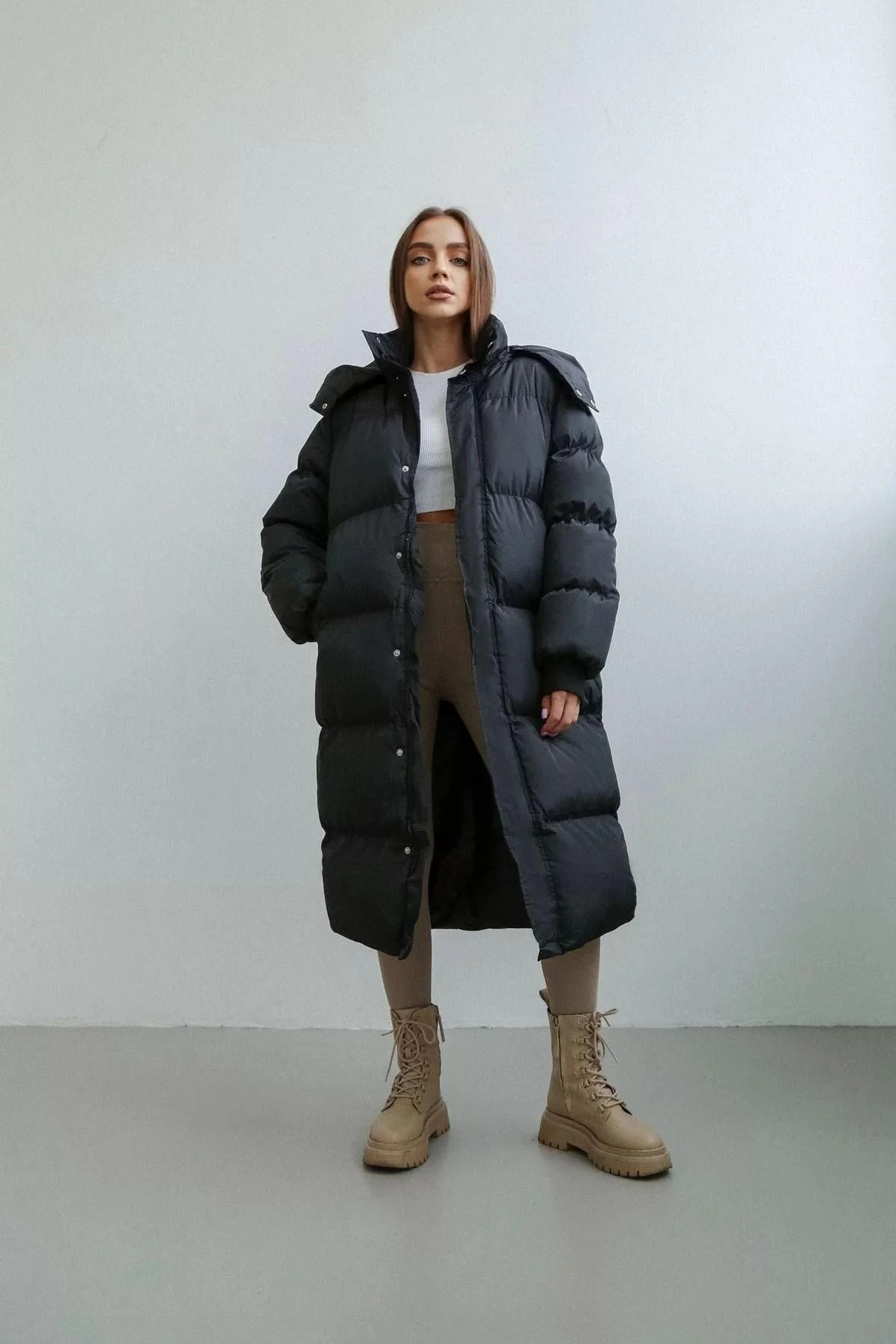 Oversized Women's Quilted Puffer Trench Coat For Women - Image 2