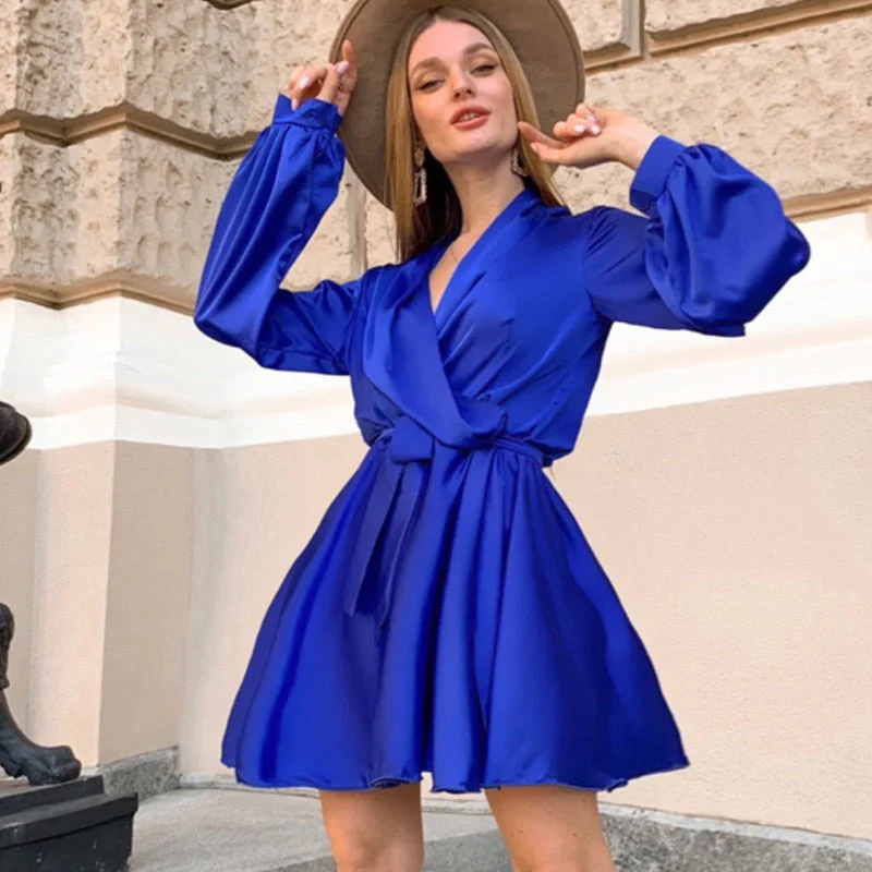 Pauline Satin mini Cocktail Party Dress - Image 4