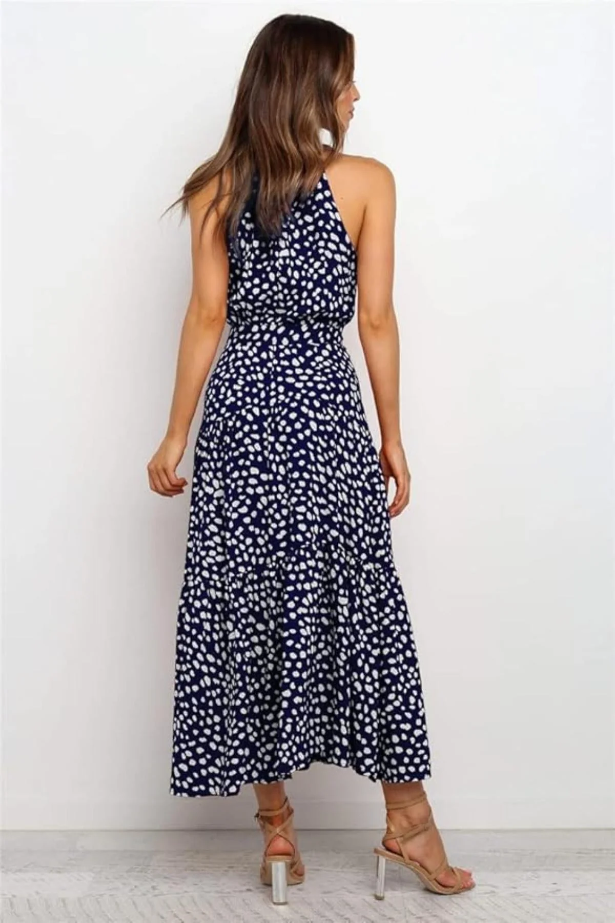 Polka Dot Halter Midi Summer dress - Image 3