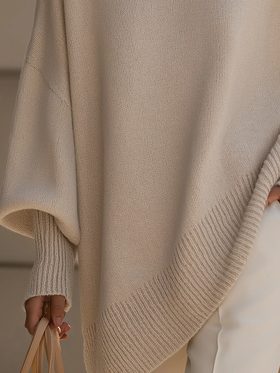 Relaxed Oversized Crew Neck Knit Sweater for Women - Image 3
