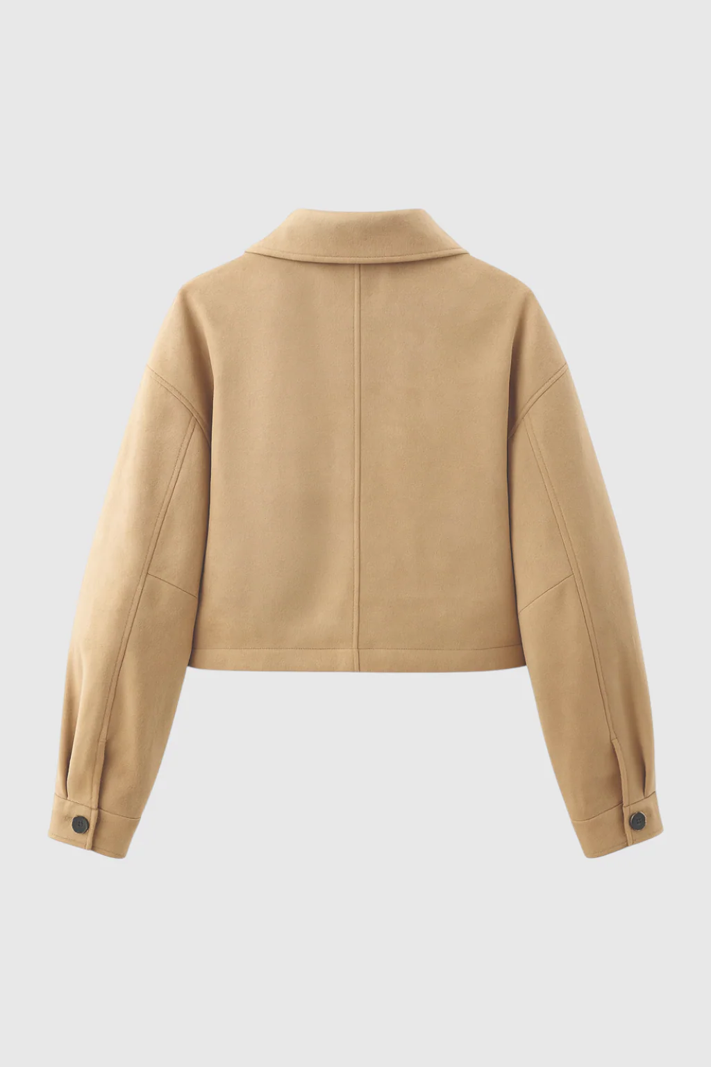 Retro-Inspired Khaki Short Jacket with Button Closure - Image 4