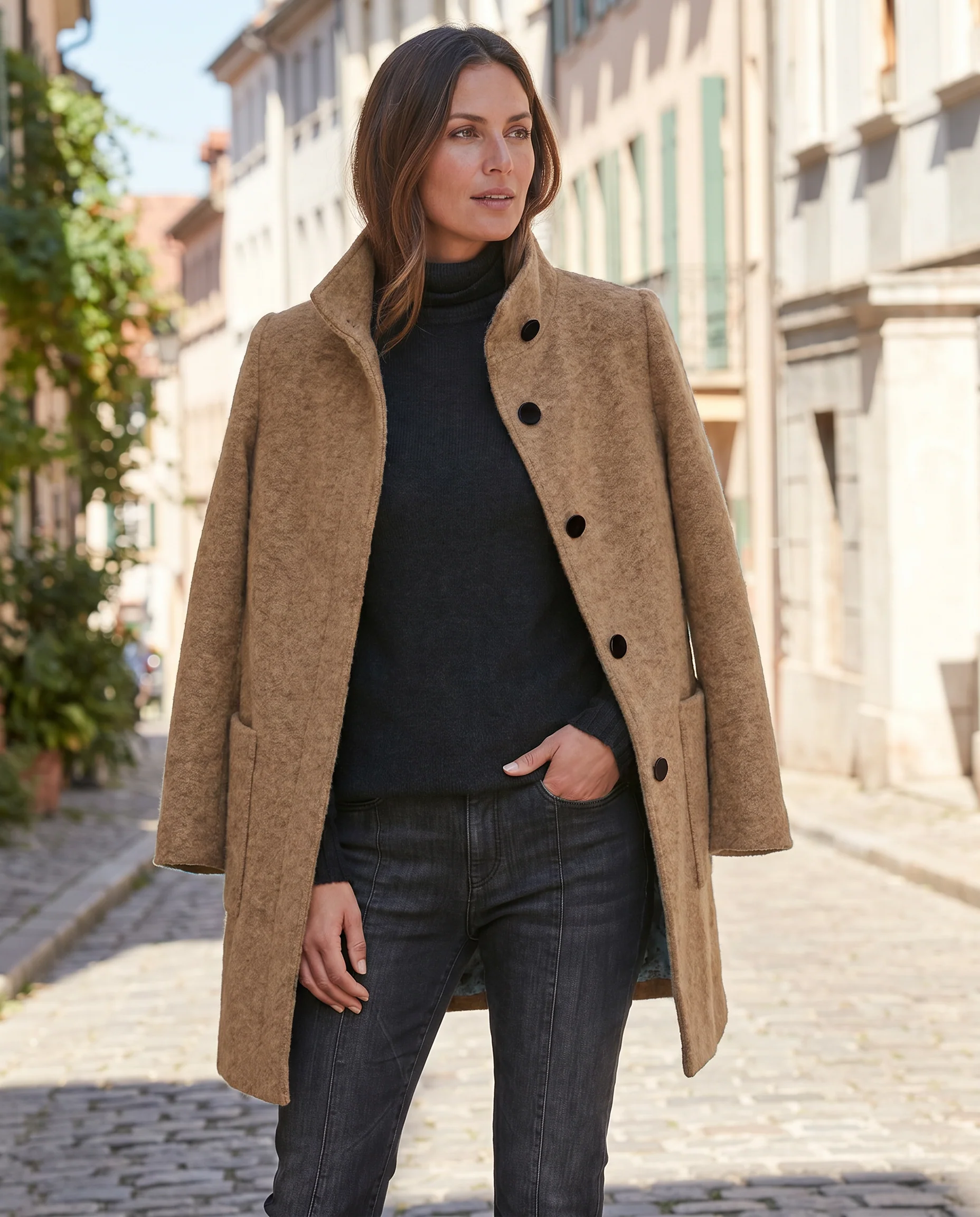 Retro Wool Coat Women – Stylish Stand Collar for Casual Chic - Image 4
