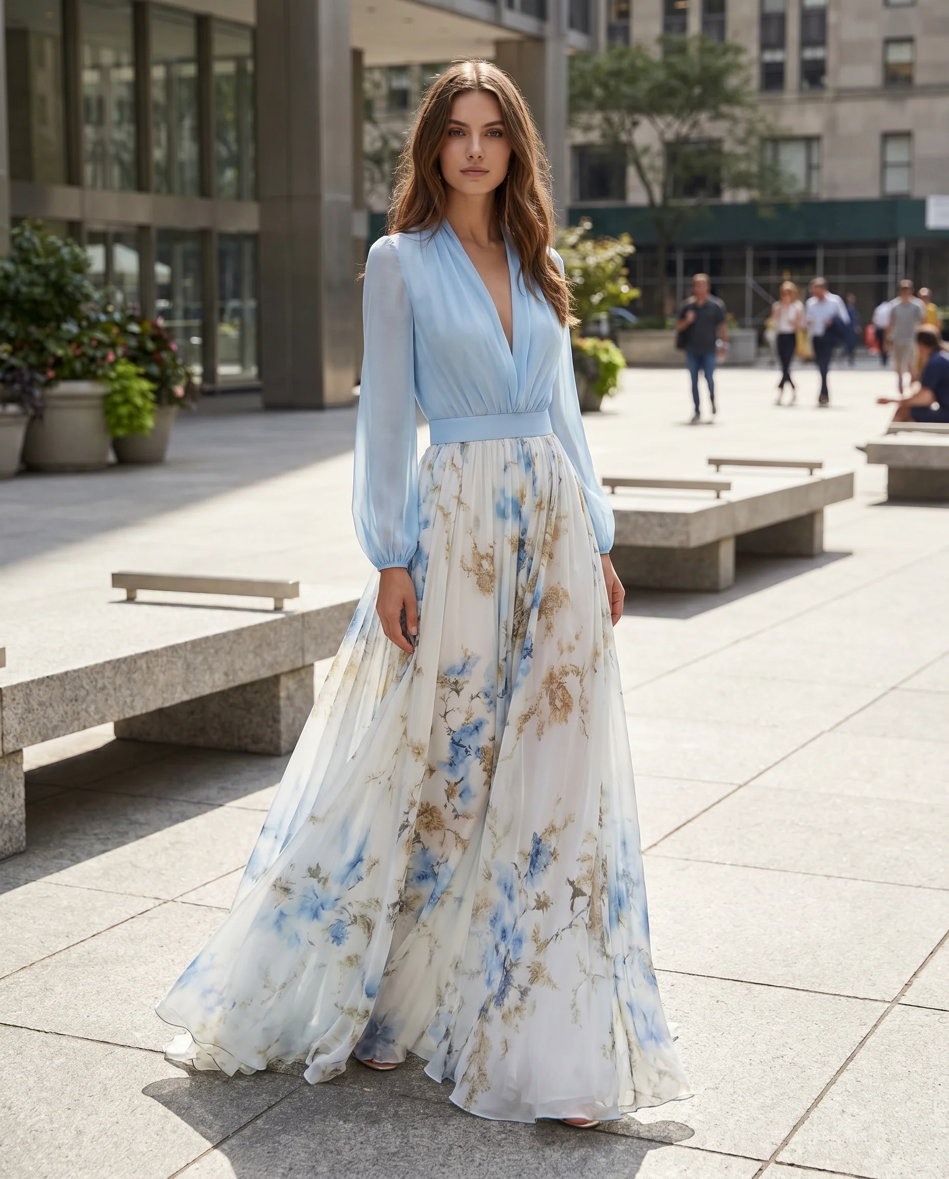 Elegant Floral Summer Party Maxi Dress - Image 3