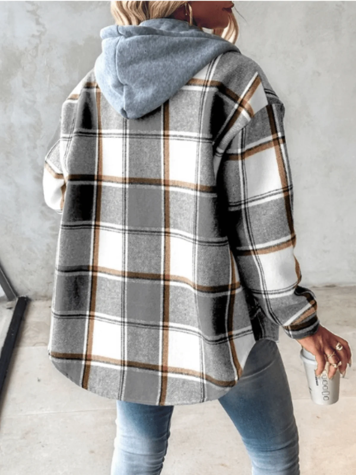 Checkered Hoodie jacket for women - Image 5