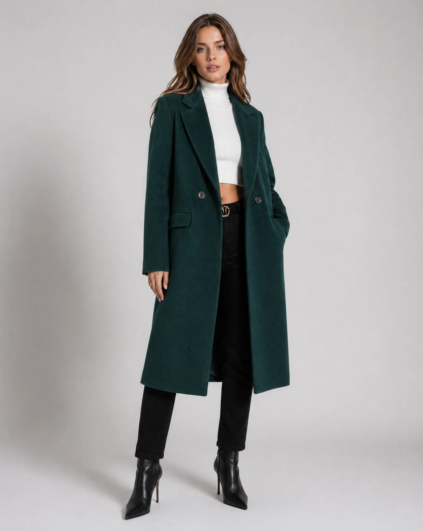 Short Classic Single-Breasted Trench Coat for Women