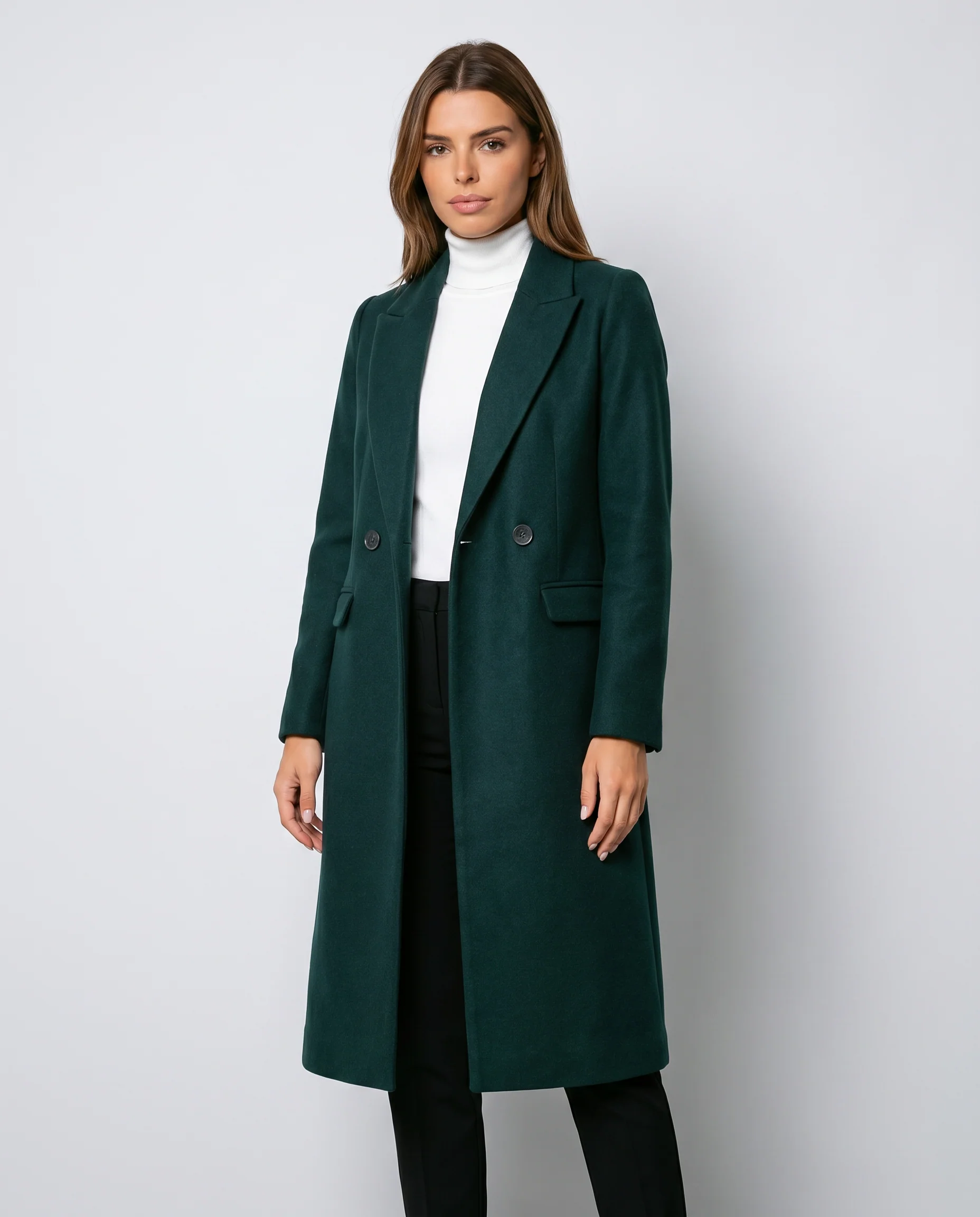 Short Classic Single-Breasted Trench Coat for Women - Image 2