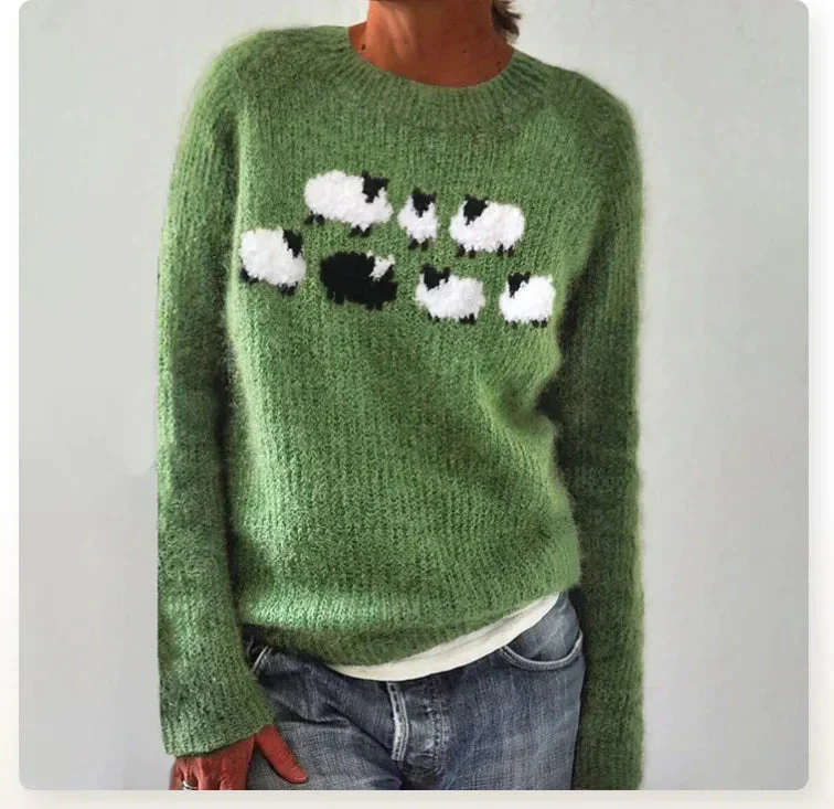 Women's Retro Knitted Sweater - Image 7
