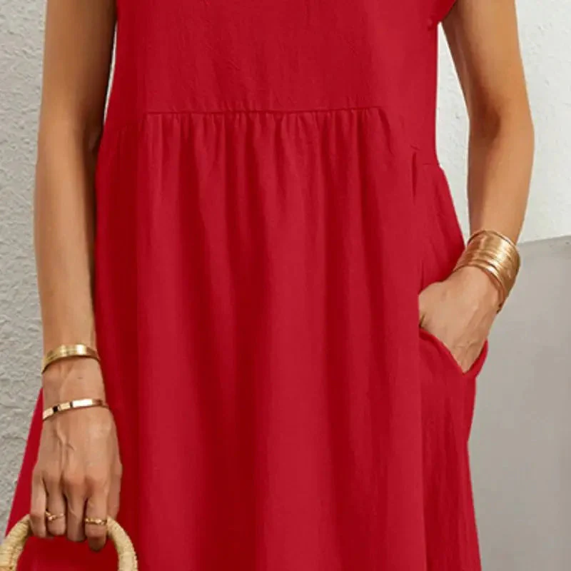 Stylish Casual Pocket Midi Dress for Everyday Comfort - Image 7