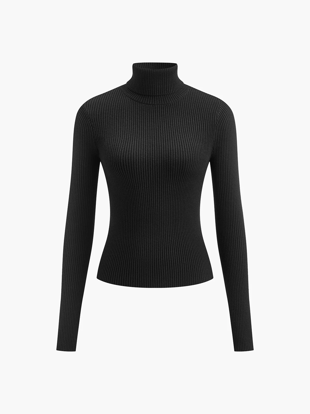Stylish Ribbed Turtleneck Spring Sweater for Women - Image 8