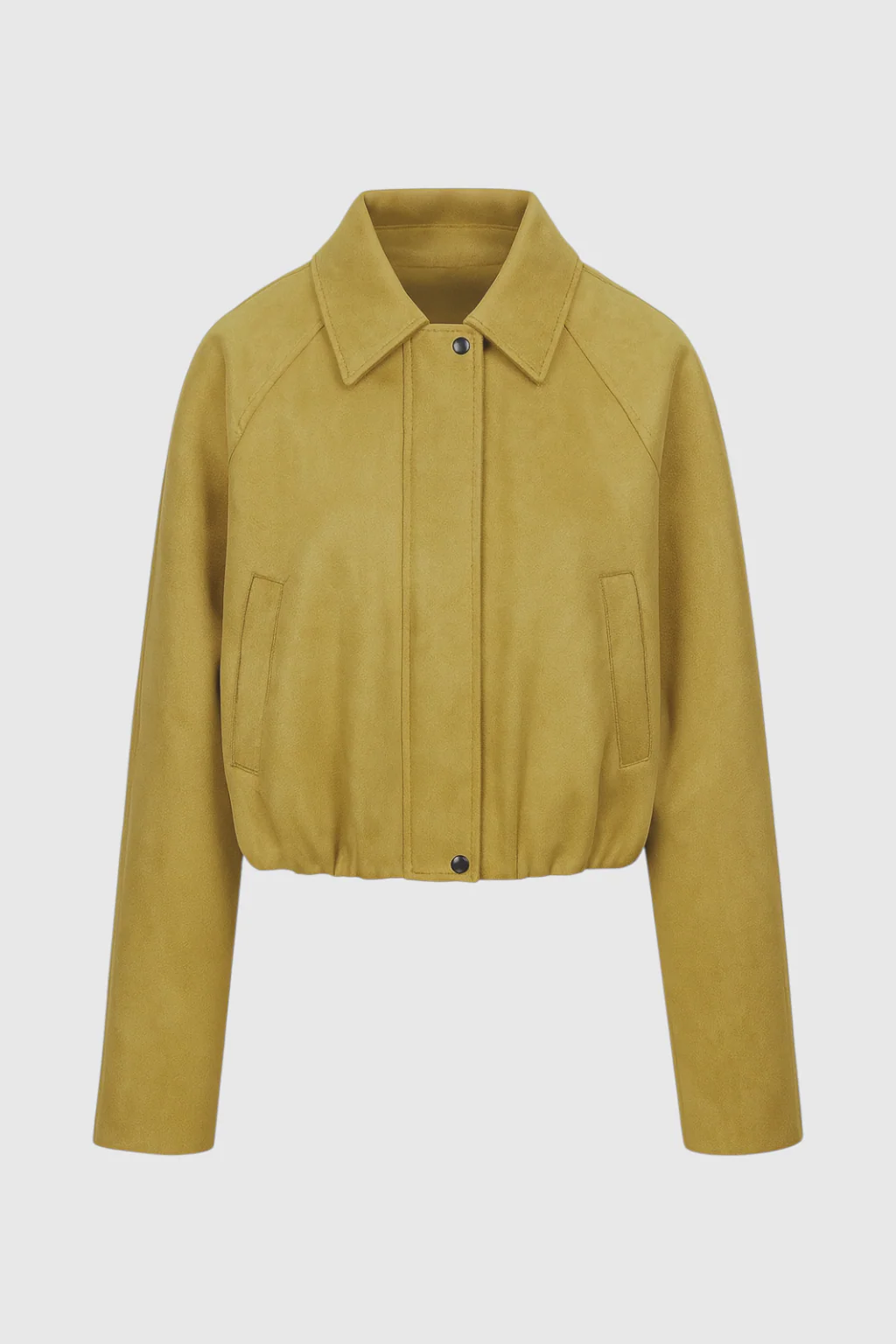 Stylish Yellow Bomber Jacket with Trendy Details - Image 3