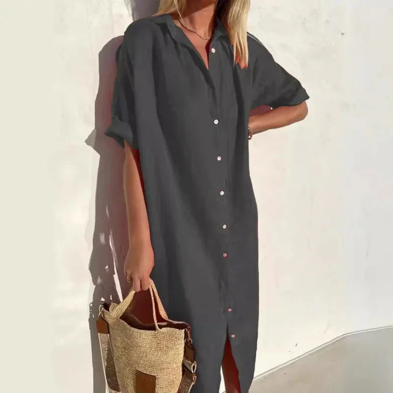 Summer Breeze Shirt Dress – Relaxed Cotton-Linen Comfort - Image 10