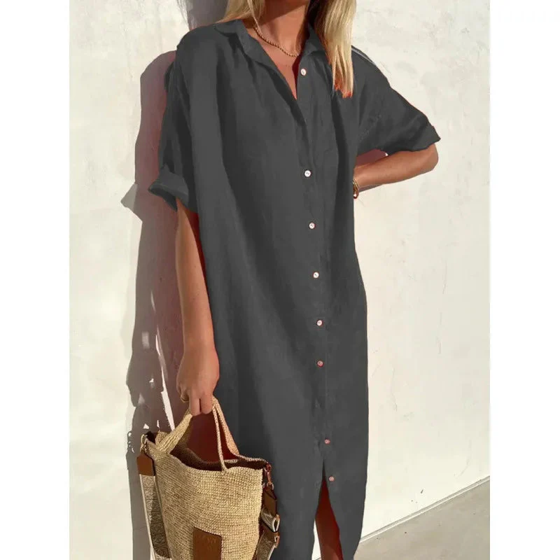 Summer Breeze Shirt Dress – Relaxed Cotton-Linen Comfort - Image 12