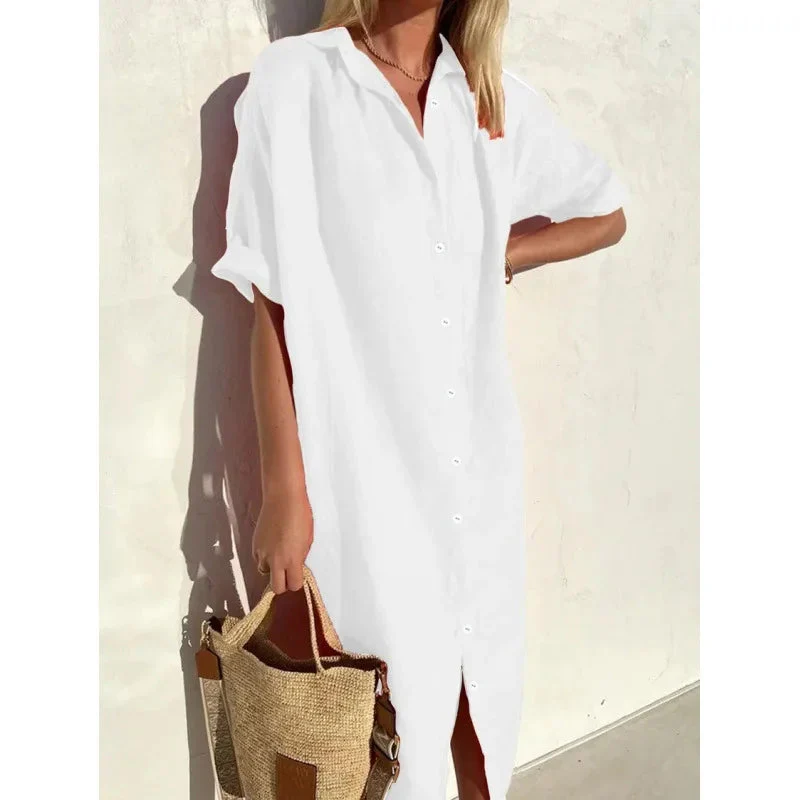 Summer Breeze Shirt Dress – Relaxed Cotton-Linen Comfort - Image 6