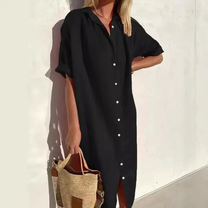 Summer Breeze Shirt Dress – Relaxed Cotton-Linen Comfort - Image 7