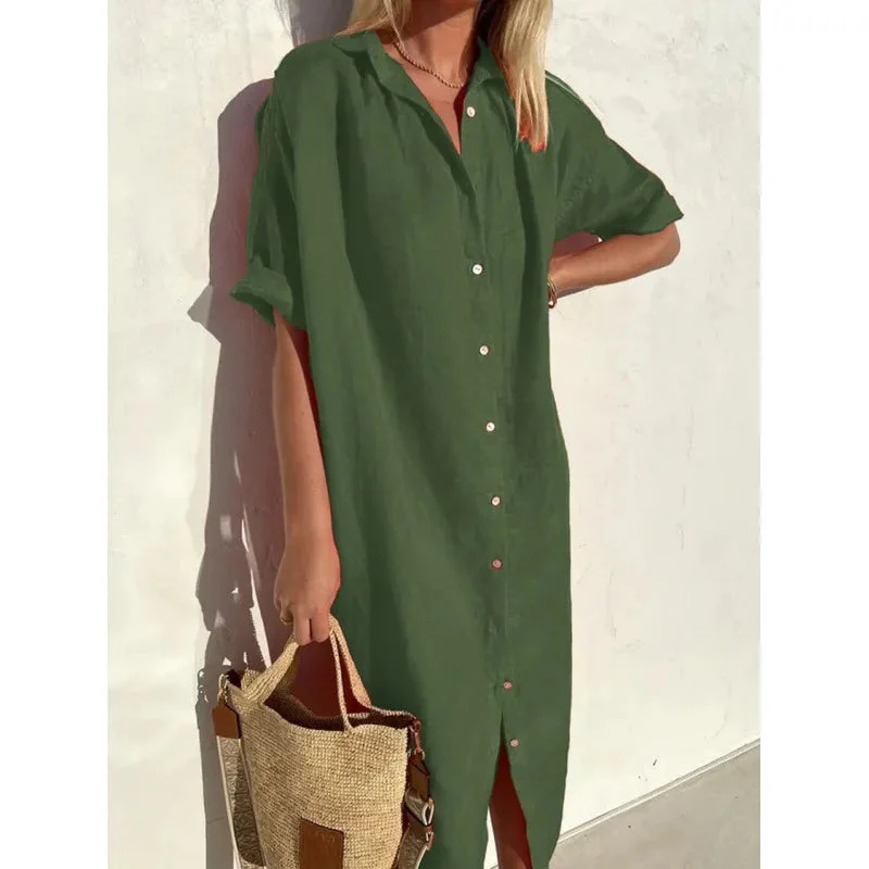 Summer Breeze Shirt Dress – Relaxed Cotton-Linen Comfort - Image 9