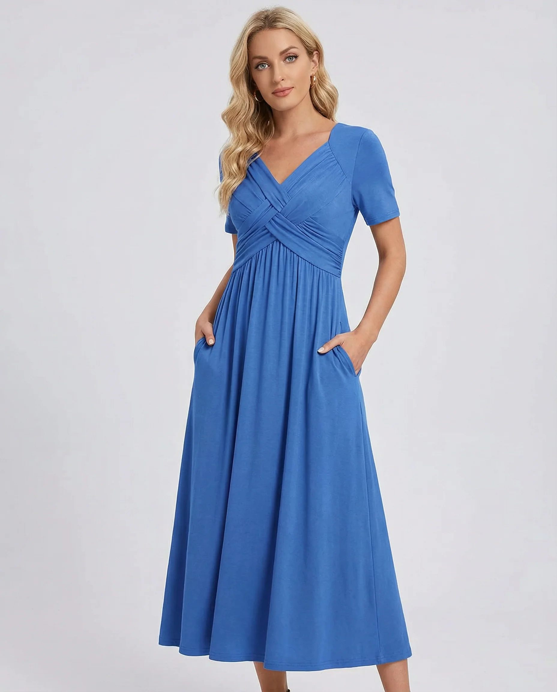 Summer V-Neck Dress – Flattering Casual Style for Warm Days