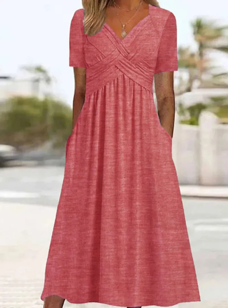 Summer V-Neck Dress – Flattering Casual Style for Warm Days - Image 10