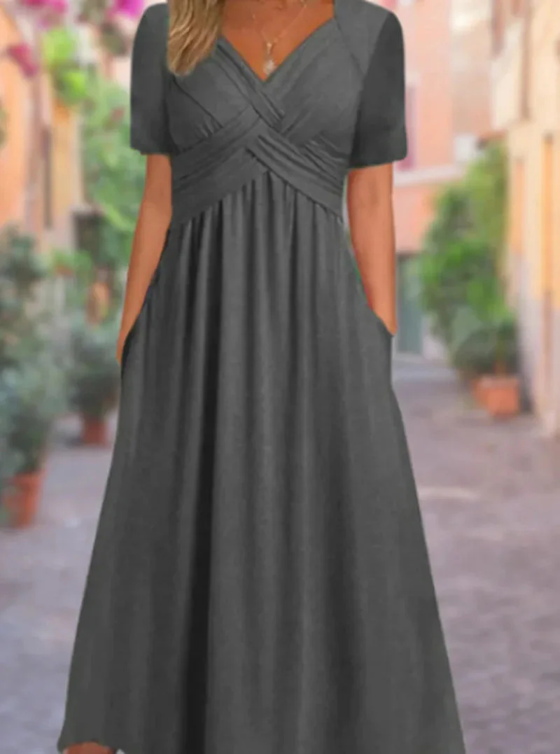 Summer V-Neck Dress – Flattering Casual Style for Warm Days - Image 5