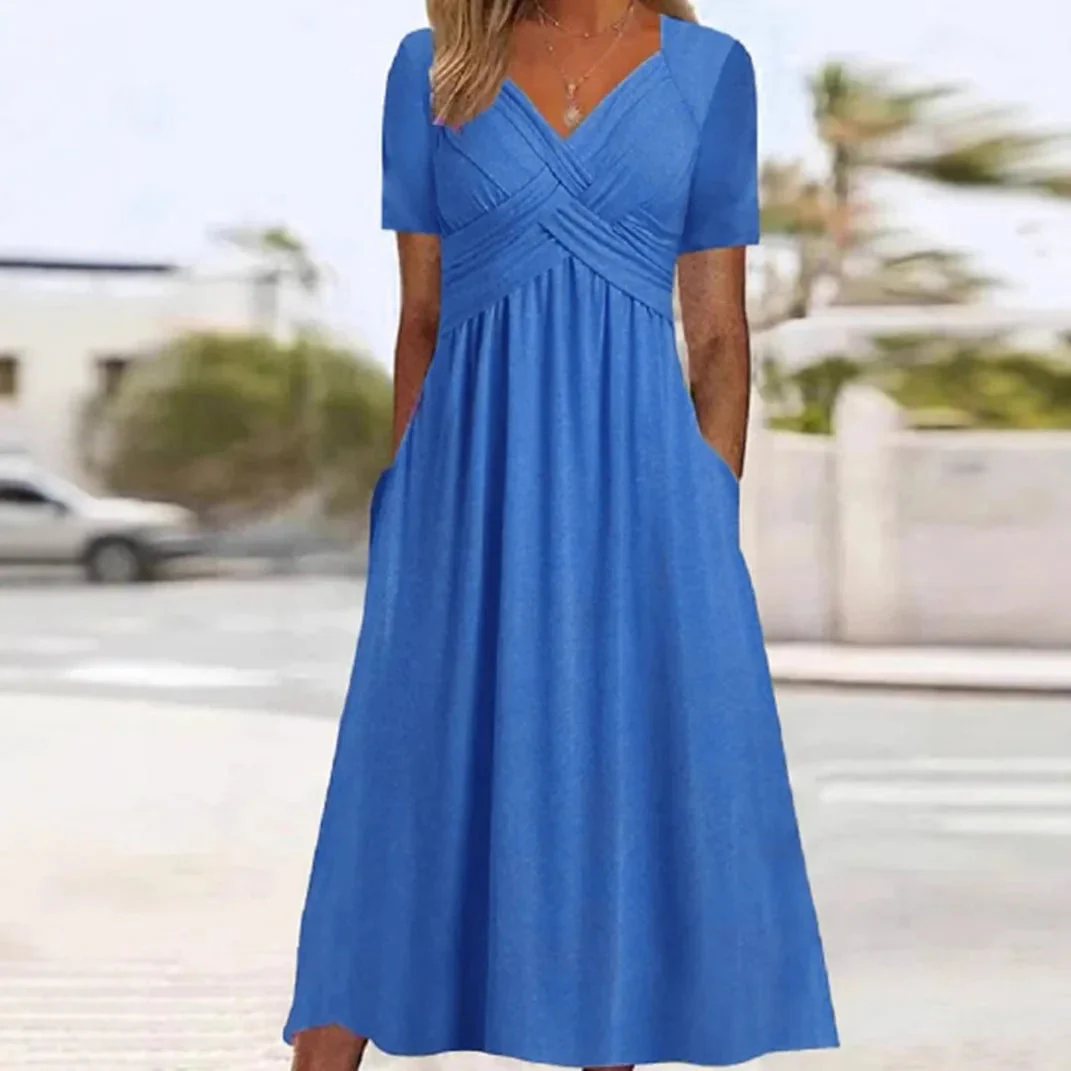 Summer V-Neck Dress – Flattering Casual Style for Warm Days - Image 6