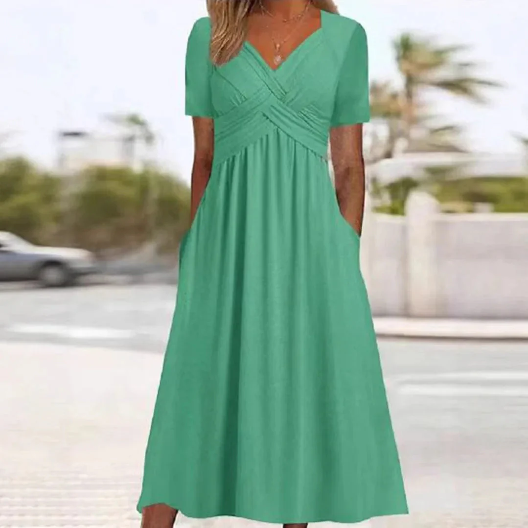 Summer V-Neck Dress – Flattering Casual Style for Warm Days - Image 7