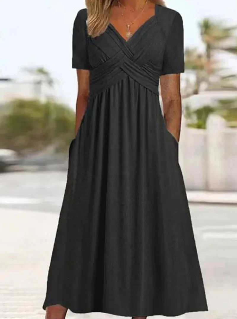 Summer V-Neck Dress – Flattering Casual Style for Warm Days - Image 9