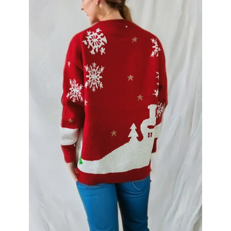 Women's Knitted Long Sleeve Christmas Sweater - Image 2