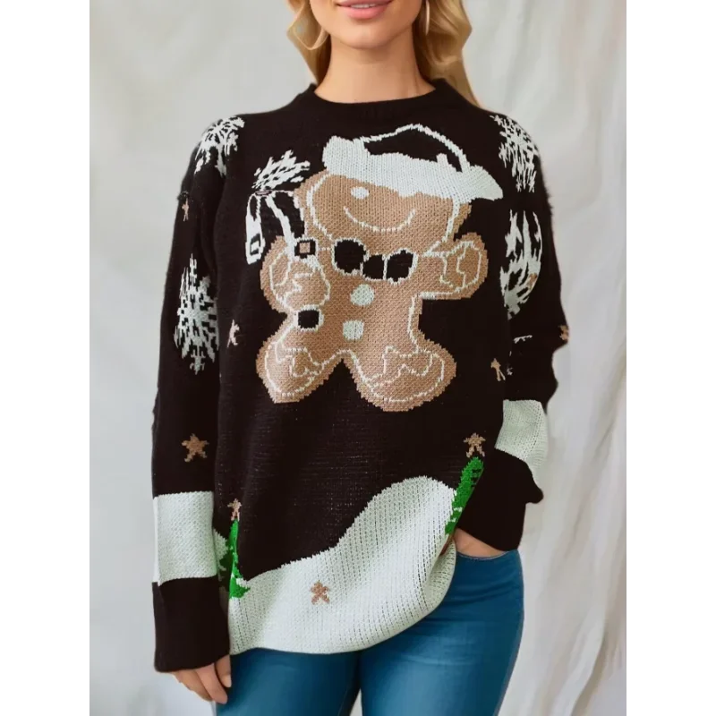 Women's Knitted Long Sleeve Christmas Sweater - Image 3