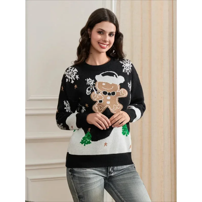 Women's Knitted Long Sleeve Christmas Sweater - Image 5