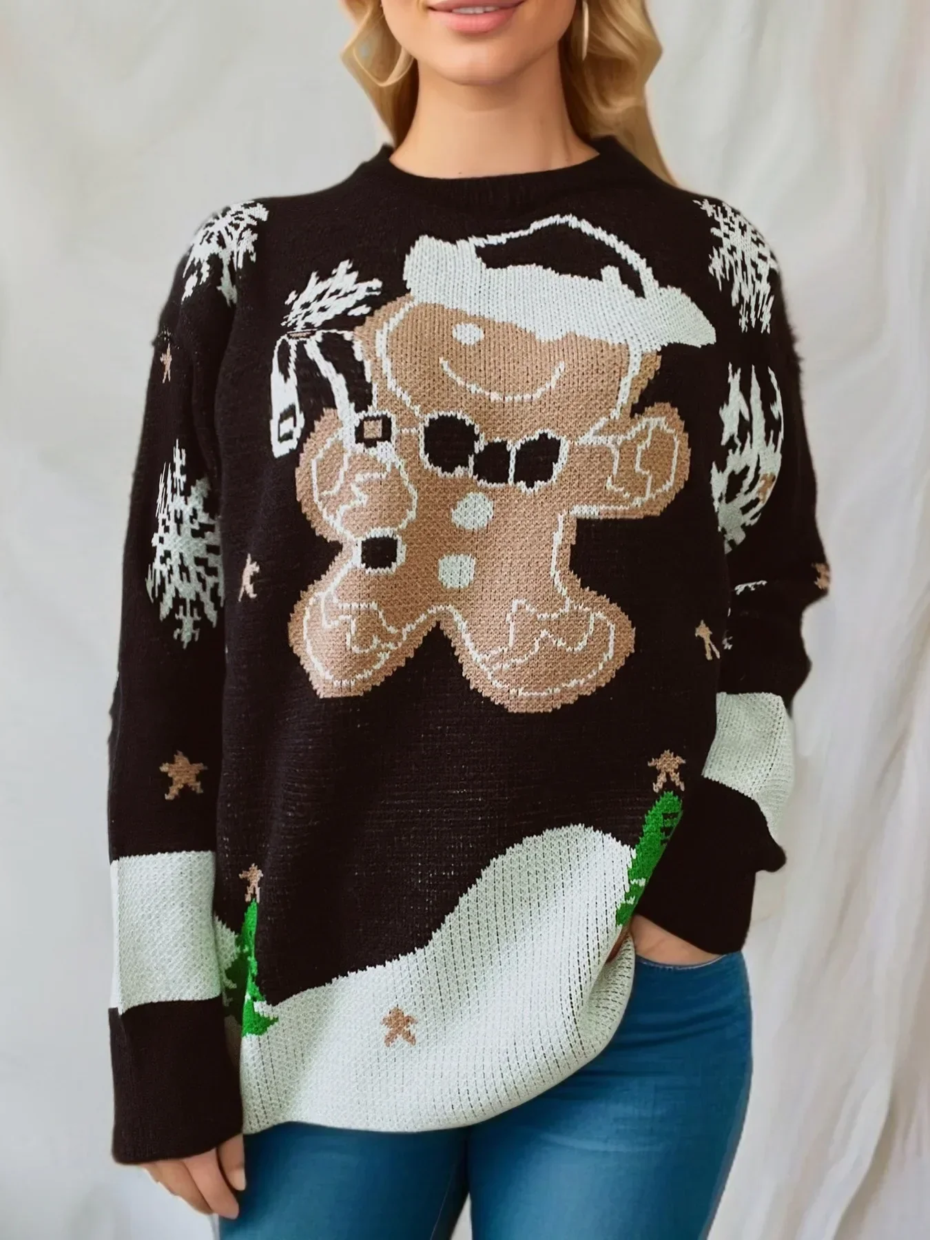 Women's Knitted Long Sleeve Christmas Sweater - Image 7