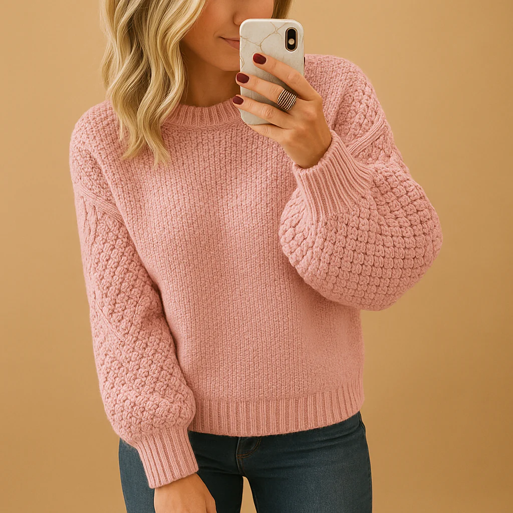 Textured Knit Pullover Sweater for Women — Cozy Fit - Image 4