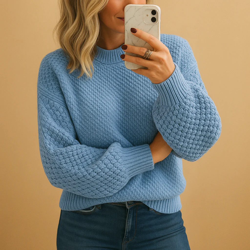 Textured Knit Pullover Sweater for Women — Cozy Fit - Image 5