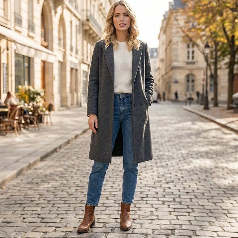 Trench Coat – Vintage Open Stitch Design for Stylish Layering - Image 3