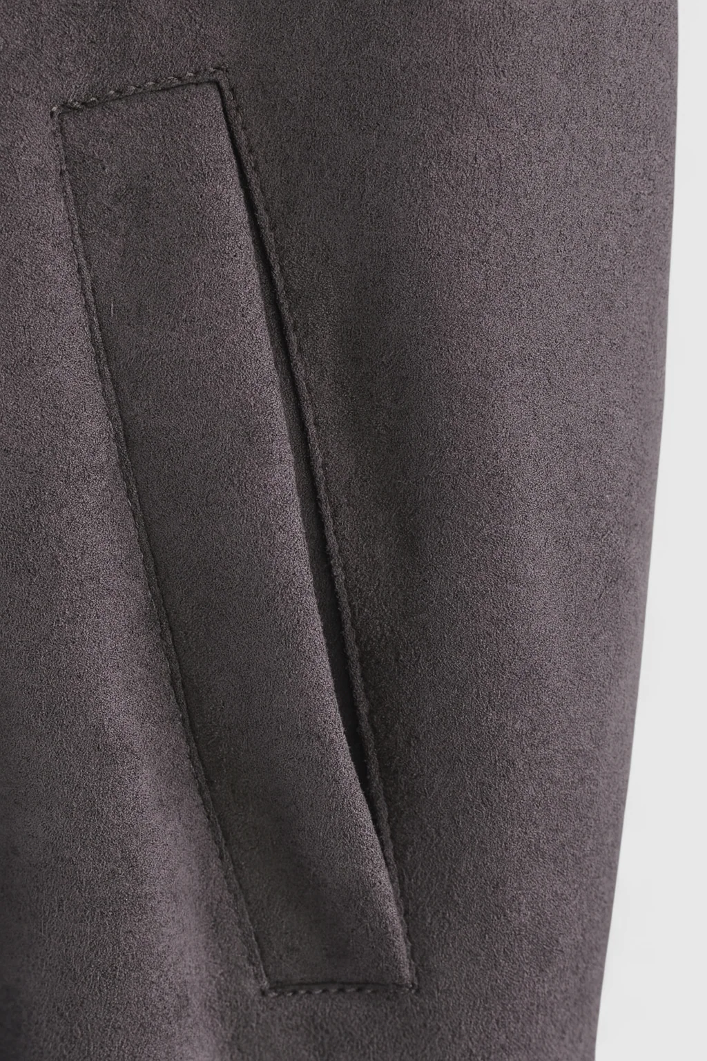 Trendy Dark Grey Bomber Jacket with Stand Collar - Image 5