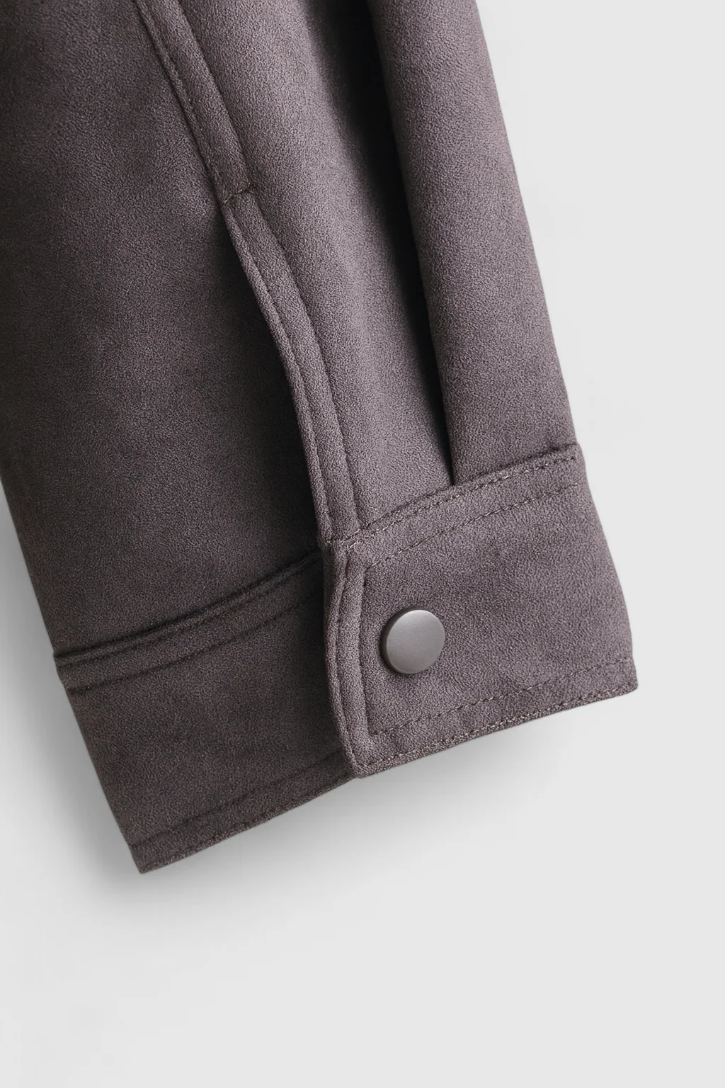 Trendy Dark Grey Bomber Jacket with Stand Collar - Image 7