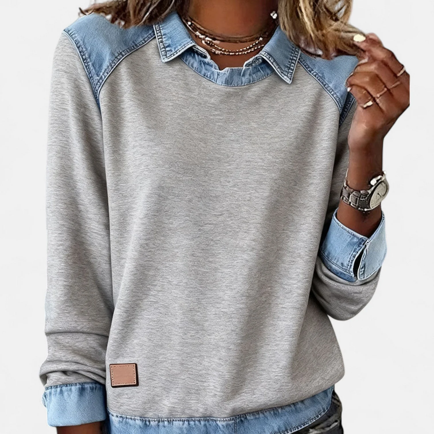 Trendy Long Sleeve Knit Pullover Top for Women - Image 3