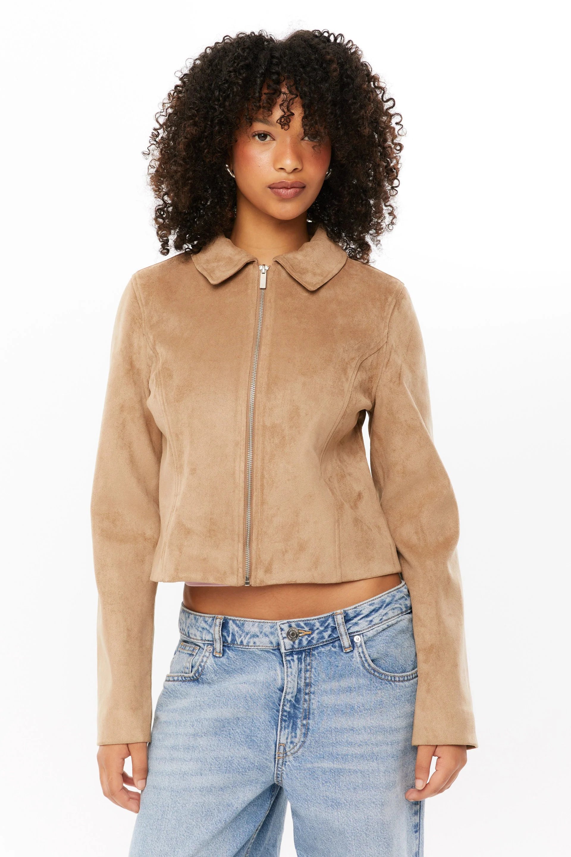 Women's Tula Cropped Faux Suede Jacket - Image 5