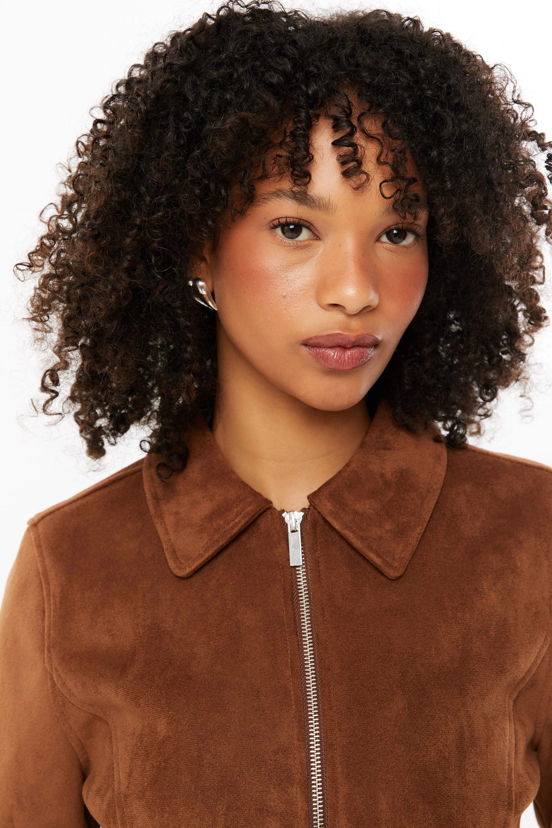Women's Tula Cropped Faux Suede Jacket - Image 7