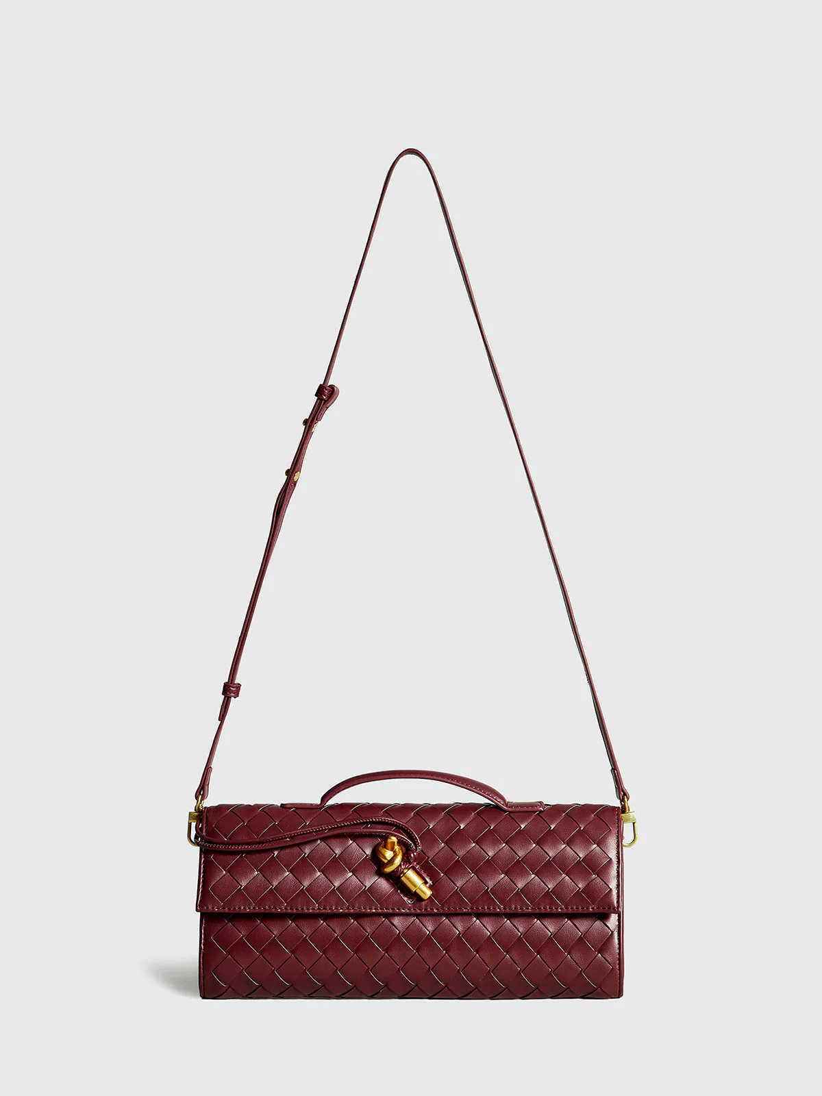 Woven Flap Clutch Handbag - Image 4