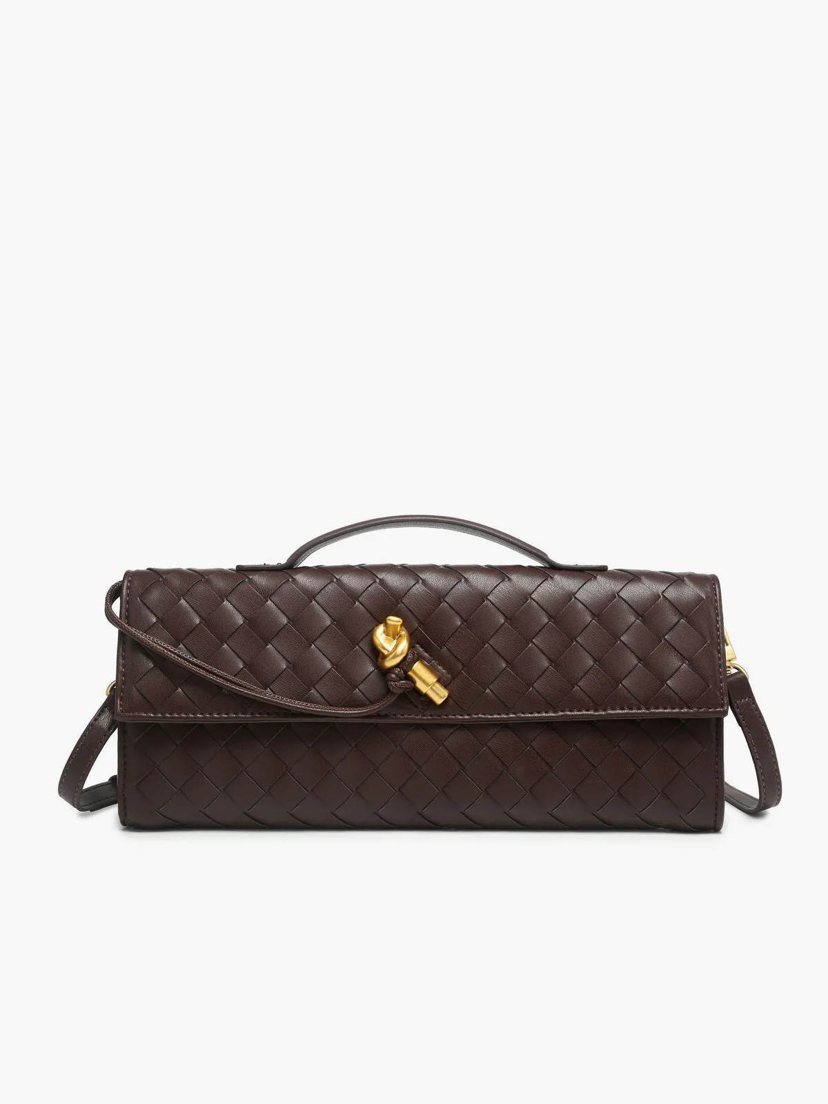 Woven Flap Clutch Handbag - Image 7